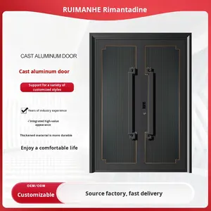 <span class=keywords><strong>Porte</strong></span> <span class=keywords><strong>d</strong></span>'entrée double de sécurité pour villa en aluminium coulé moderne et postmoderne, sculptée sur mesure, avec surface finie - Product Image 3