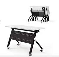 Bureau pliable moderne empilable blanc, bureaux de formation, table et chaises pour salle de conférence et de réunion pour le bureau