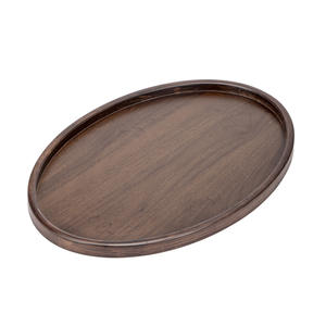 Bandejas de madera personalizadas, bandejas de madera ovaladas para uso doméstico, bandejas para té, bandejas para frutos secos y repostería, brochetas multifuncionales para barbacoa - Product Image 1