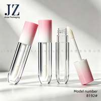 Tubes de gloss à lèvres ronds uniques Jinze rose, logo OEM, tubes de gloss à lèvres vides pour cosmétiques