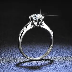 2022 Women Ring Adjustable White Gold Dainty Moissanite Rings Wedding Engagement Ring
