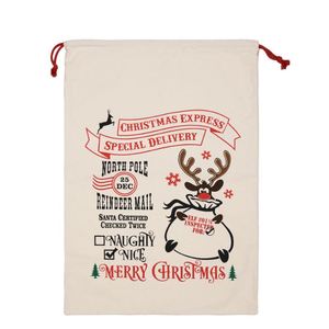Sacs en coton à cordon pour emballage de Noël, sacs de Noël, sacs du Père Noël, grands sacs cadeaux de Noël, sacs pour cadeaux de fête, fournitures pour cadeaux et friandises - Product Image 4