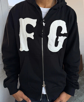 Maßgefertigte Patchwork-Stickerei Doppelreißverschluss 100% Baumwolle French Terry Buchstaben Oversized Distressed Streetwear Hoodies für Herren