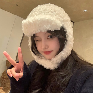 Chapeau Lei Feng en laine d'agneau de style japonais pour femmes, bonnet de ski chaud et coupe-vent avec protège-oreilles, chapeau de cyclisme d'extérieur pour l'automne et l'hiver - Product Image 2