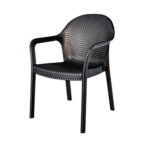 Usine nouveau modèle plastique primaire comme matière première chaises pleine chaise en rotin PVC avec accoudoir pour événements salle à manger restaurant - Product Image 2