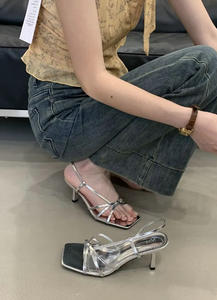 รองเท้าส้นสูงสายใสหนังแกะพรีเมียมสำหรับผู้หญิง รองเท้าส้นสูงพีวีซีทันสมัยสำหรับงานปาร์ตี้กลางคืน สไตล์สตรีท งานพิเศษ แต่งตัว - Product Image 6