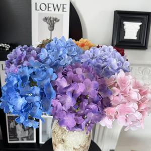 Fiore Artificiale di Ortensia 3D <span class=keywords><strong>Bella</strong></span> in Seta per Decorazioni Alberghiere e Allestimenti Matrimoniali Occidentali, Fiore Blu da Mano - Product Image 4