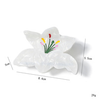 Siywina – Nouvelle série florale écologique : Pince à cheveux personnalisable en acétate motif lys pour femme, usage quotidien