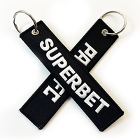 Porte-clés brodé avec logo personnalisé, prix d'usine, faible MOQ, porte-clés tissé avec lettres pour cadeaux promotionnels, Jet Tag
