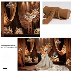 Rideau de scène de mariage en tissu extensible <span class=keywords><strong>double</strong></span> face en soie de lait, décoration de fond de mariage, rideau en gaze - Product Image 5