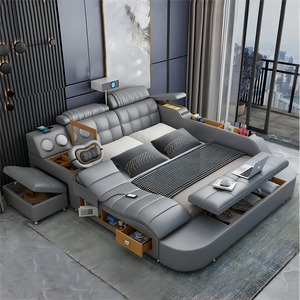 Lit Multifonctionnel au Design Moderne Dernier Cri, Queen Size, Lit Intelligent avec Dossier Réglable, Massages Électriques, Service OEM/ODM Pris en Charge - Product Image 4