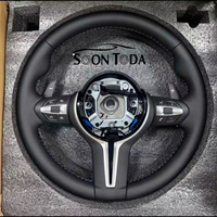 Volante de Coche con Marco Plateado y Costuras en M de Cuero Completo OEM de Nuevo Estilo para BMW F10 F20 F30 F44 F45 F36 F33 F35 F26 F87 F82 F83