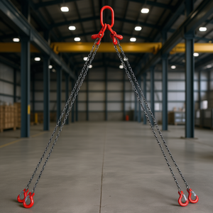 Eslinga de Cadena para Elevación de 1/4 pulg. x 5 pies, Grado G80, Ganchos de Agarre, Capacidad de 6600 lb, Estilo Bridle para Nivelación de Carga - Product Image 2