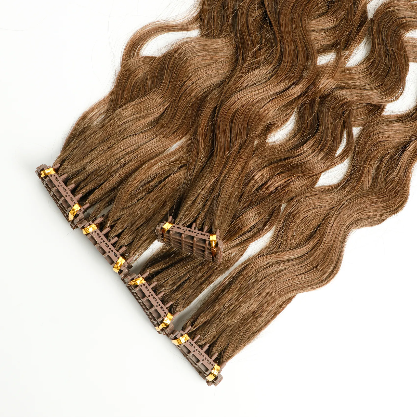 Indian Virgin kutikula rambut grosir disesuaikan 6d ekstensi rambut generasi ke-2, 6d ekstensi rambut mesin