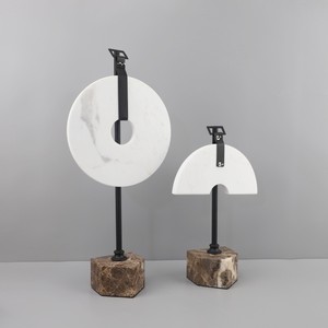 Adorno Moderno Minimalista con Hebilla <span class=keywords><strong>de</strong></span> la Paz, Mueble <span class=keywords><strong>de</strong></span> Metal y Mármol para Decoración del Hogar, Muestra Suave - Product Image 3