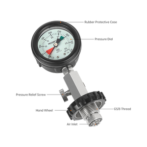 Manomètre de pression de bouteille de plongée haute précision DIDEEP DIN - Product Image 3