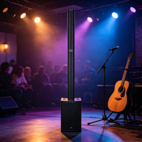 Sistema de Altavoces de Columna Activos Integrados de 500W con Unidades de 8x3 Pulgadas, Madera Contrachapada de Abedul, Poliurea, BT 5.2 TWS, Diseño Delgado, Negro Mate
