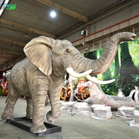Modèle d'éléphant animatronique grandeur nature, animal de la jungle populaire, pour centre commercial, place, parc d'attractions, personnalisable
