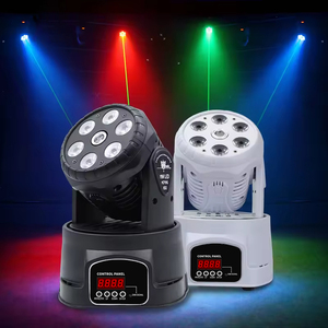 Iluminación DMX512 para Escenario, 7x10w RGBW 4 en 1, Láser LED Wash, Cabeza Móvil, IP33 - Product Image 1
