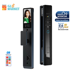 Glomarket Tuya 3D Facial Recognition Smart Lock for Steel/Wood Doors Key Unlock Multi-language Video <b>Intercom</b> System - Product Image 1