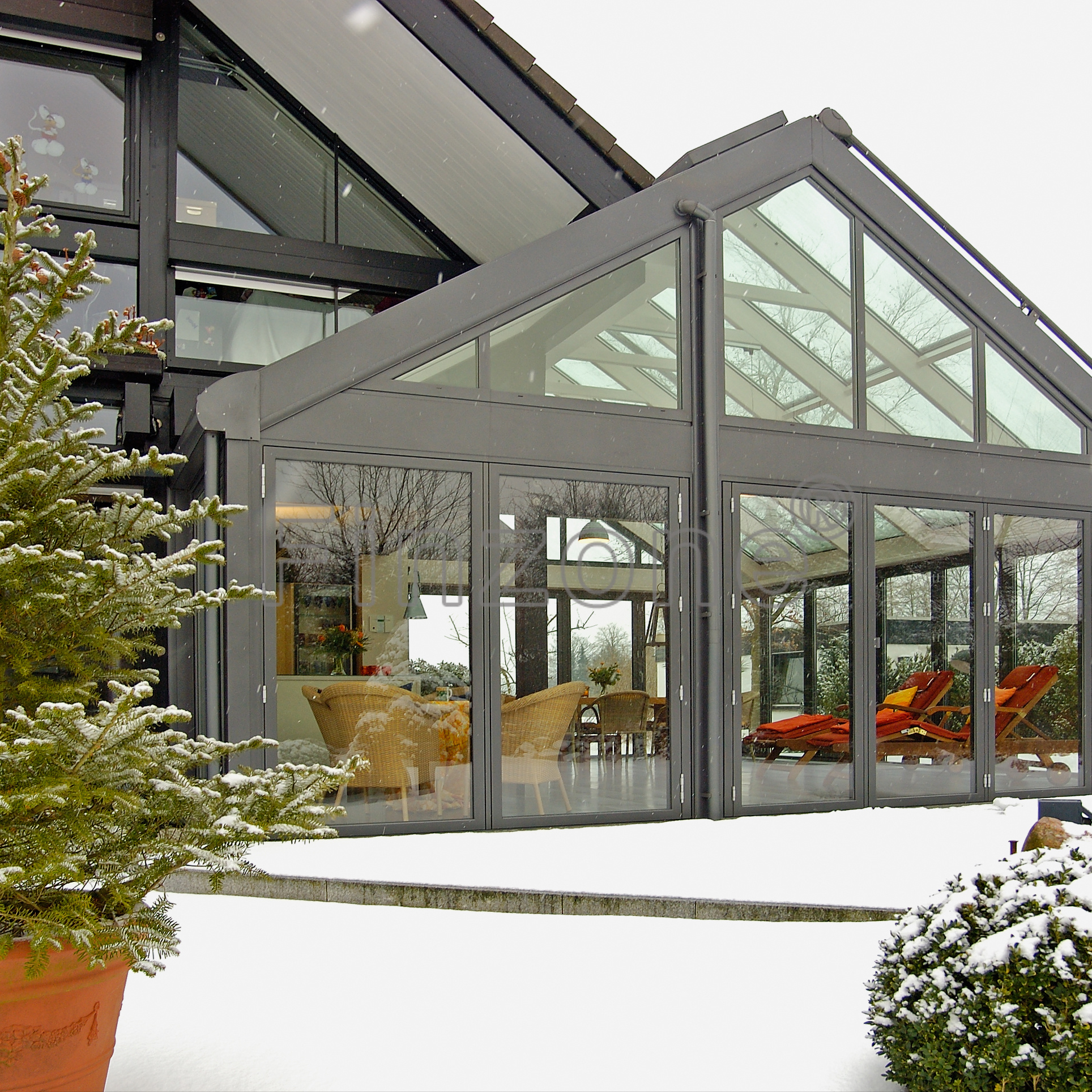 Зимний сад на крыше частного дома