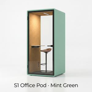 Cabine téléphonique acoustique carrée pour bureau, porte en verre 30 dB pour espace de travail partagé, zone silencieuse - Product Image 1