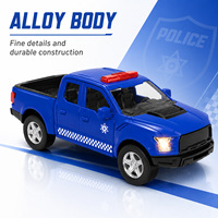 Camionnette de patrouille de police en métal moulé sous pression 1:32 personnalisée OEM, avec fonction de recul, son et lumière, jouet de collection premium