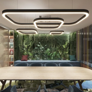 Hlinear L6060-B-1032 credenza serie luce lineare curva lampadario moderno lampada a sospensione Lampara LED De Techo Colgante rettangolare - Product Image 6