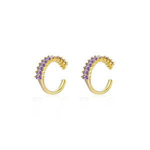 New Fashion Girls Simple Jewelry 925 Sterling Silver 18k Gold Plated Zircon Geometry Clip-on <b>Earrings</b> - Product Image 2