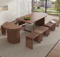 Table à manger extensible moderne, table coulissante conçue pour les maisons modernes, alliant style 5 étoiles et matériaux haut de gamme, table transformable