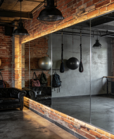 Grand miroir de studio de danse sans cadre HD mural en verre trempé de 5 mm avec support de sécurité personnalisable pour salon, escalier, solaire