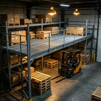 Système de stockage de mezzanines en acier sur mesure, revêtu de peinture en poudre antirouille, robuste, multi-niveaux, pour entrepôt, efficace