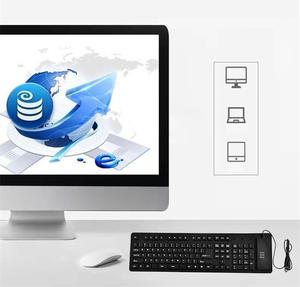 85/109-<b>key</b> Silent <b>USB</b> Wired Keyboard, Foldable Silicone Wired Keyboard, Waterproof and Dustproof Soft Keyboard - Product Image 2