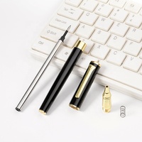 Stylo à bille roulante en laiton, recharge de billes, tampon en vrac, marqueur, logo stylo à bille court Spin Office School Teenager Ball Roller Ink Black