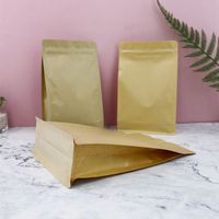 Nouveau design pochette debout fond plat sac pochette en papier kraft compostable blanc avec fenêtre