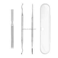 Outils de manucure en acier inoxydable réutilisables et écologiques à prix d'usine, pousse-cuticules, nettoyage des ongles, gel de polissage, élimination des peaux mortes