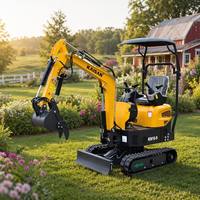 Mini Pelle sur Chenilles 1 Tonne KAISAN Chine Homologuée CE EPA, Moteur Diesel Kubota, Godet Hydraulique, Compacte Petite Excavatrice à Vendre