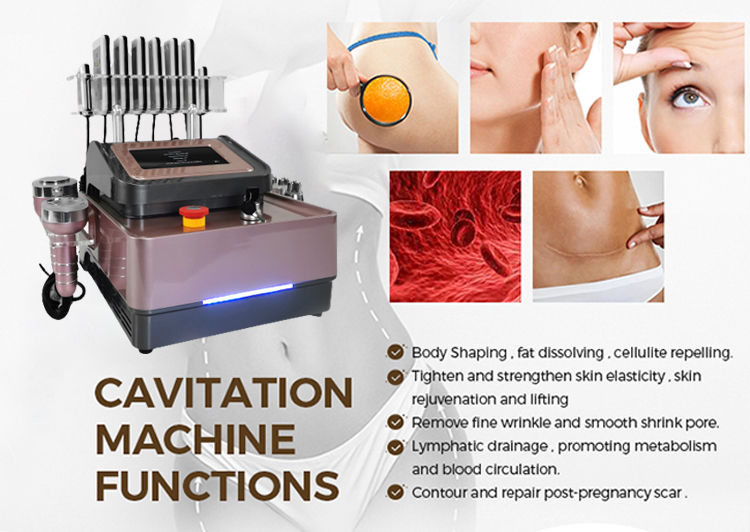 New design high quality RF vacuum body slimming machines lipo laser professional cavitation machine.