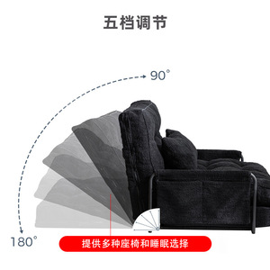 Canapé pliable en tissu, forme carrée, rembourrage en mousse, siège décontracté pour salon - Product Image 4