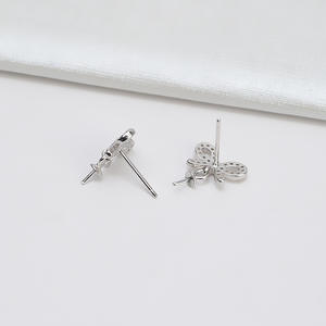 Boucles d'oreilles en argent S925, nœud baroque, support vide, bricolage, grandes perles, 8-14, accessoires en perles, support vide baroque, bricolage, grandes perles, perles - Product Image 3