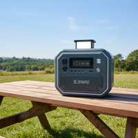 SAMAS N098 2400W 2048Wh Centrale Électrique Portable LiFePO4, Générateur Solaire, Onduleur, Démarreur de Batterie, Lampe Torche, pour Camping-car, Voiture, Onde Sinusoïdale Pure