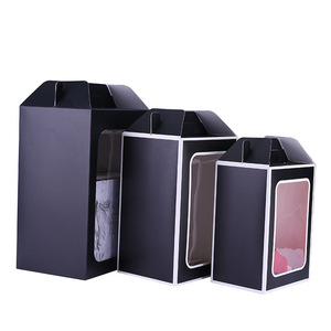 Wholesale Portable Transparent Pvc Window Packaging Cake Box White Cardboard Printing Airplane Box With Handle Paper Box