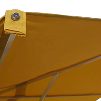 Parasol de jardin rectangulaire surdimensionné à double toit avec éclairage solaire LED suspendu pour hôtel-resort