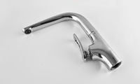 Robinet de cuisine en laiton de qualité supérieure avec poignée creuse, à trou unique, à sortie d'eau rotative, pour eau chaude et froide