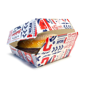 Caja de hamburguesas personalizada caja de hamburguesas de papel tamaños <span class=keywords><strong>McDonalds</strong></span> caja de hamburguesas impresa personalizada restaurante para llevar comida rápida embalaje de papel - Product Image 4