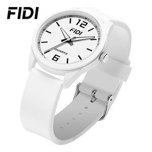Reloj de Cuarzo Blanco Minimalista FIDI para Hombre y Mujer con Correa de Silicona Elegante y Diseño de Esfera Limpia - Product Image 6