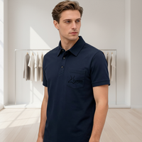Chemise de golf pour homme à manches courtes, respirante, anti-transpiration, séchage rapide, tissu polyester tricoté anti-rides, fermeture boutonnée