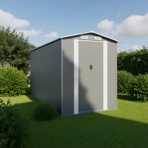 Casetta da Giardino in Acciaio Zincato Grigio Chiaro 75.6x173.2x87.8 Soluzione di Stoccaggio - Product Image 2