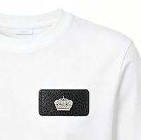 Écussons personnalisés en cuir PU avec logo métallique et étiquettes de bordure peintes pour vêtements, accessoires de confection à coudre, vente en gros OEM