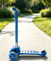Trottinette Enfant Populaire à Trois Roues en Acier et Plastique, Réglable en Hauteur, Légère, Capacité de Charge 70kg, pour Extérieur